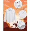 imageCOOFANDY Mens Western Cowboy Shirts Long Sleeve Cotton Casual Button Down Work Shirt with PocketsSolid White