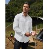 imageCOOFANDY Mens Western Cowboy Shirts Long Sleeve Cotton Casual Button Down Work Shirt with PocketsSolid White