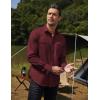 imageCOOFANDY Mens Western Cowboy Shirts Long Sleeve Cotton Casual Button Down Work Shirt with PocketsSolid Wine Red