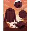 imageCOOFANDY Mens Western Cowboy Shirts Long Sleeve Cotton Casual Button Down Work Shirt with PocketsSolid Wine Red