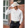 imageCOOFANDY Mens Western Cowboy Shirts Long Sleeve Cotton Casual Button Down Work Shirt with PocketsWhite