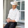 imageCOOFANDY Mens Western Cowboy Shirts Long Sleeve Cotton Casual Button Down Work Shirt with PocketsWhite