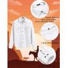 imageCOOFANDY Mens Western Cowboy Shirts Long Sleeve Cotton Casual Button Down Work Shirt with PocketsWhite