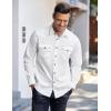 imageCOOFANDY Mens Western Cowboy Shirts Long Sleeve Cotton Casual Button Down Work Shirt with PocketsWhite