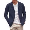 imageCOOFANDY Mens Casual Shirt Jacket Long Sleeve Button Down Overshirt Lightweight Shacket with PocketsNavy Blue