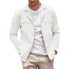 imageCOOFANDY Mens Casual Shirt Jacket Long Sleeve Button Down Overshirt Lightweight Shacket with PocketsWhite