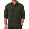 imageCOOFANDY Mens Long Sleeve Wrinkle Free Shirts Casual Button Down Stretch Dress Shirt with PocketOlive Green