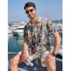imageCOOFANDY Mens Hawaiian Tropical Shirt Button Down Short Sleeve Vintage Floral ShirtAmerican Flag
