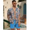 imageCOOFANDY Mens Hawaiian Tropical Shirt Button Down Short Sleeve Vintage Floral ShirtAmerican Flag