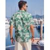imageCOOFANDY Mens Hawaiian Tropical Shirt Button Down Short Sleeve Vintage Floral ShirtBeige  Green Flower