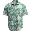 imageCOOFANDY Mens Hawaiian Tropical Shirt Button Down Short Sleeve Vintage Floral ShirtBeige  Green Flower