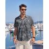 imageCOOFANDY Mens Hawaiian Tropical Shirt Button Down Short Sleeve Vintage Floral ShirtBlack