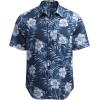 imageCOOFANDY Mens Hawaiian Tropical Shirt Button Down Short Sleeve Vintage Floral ShirtBlue  White Leaves