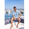 imageCOOFANDY Mens Hawaiian Tropical Shirt Button Down Short Sleeve Vintage Floral ShirtBlue Leaves