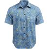 imageCOOFANDY Mens Hawaiian Tropical Shirt Button Down Short Sleeve Vintage Floral ShirtBlueGold
