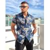 imageCOOFANDY Mens Hawaiian Tropical Shirt Button Down Short Sleeve Vintage Floral ShirtBlueWhite Flower