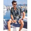 imageCOOFANDY Mens Hawaiian Tropical Shirt Button Down Short Sleeve Vintage Floral ShirtBlueWhite Flower