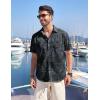 imageCOOFANDY Mens Hawaiian Tropical Shirt Button Down Short Sleeve Vintage Floral ShirtDark Green