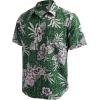 imageCOOFANDY Mens Hawaiian Tropical Shirt Button Down Short Sleeve Vintage Floral ShirtGreenWhite