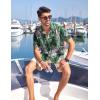 imageCOOFANDY Mens Hawaiian Tropical Shirt Button Down Short Sleeve Vintage Floral ShirtGreenWhite