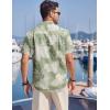 imageCOOFANDY Mens Hawaiian Tropical Shirt Button Down Short Sleeve Vintage Floral ShirtGreenWhite Flower