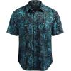 imageCOOFANDY Mens Hawaiian Tropical Shirt Button Down Short Sleeve Vintage Floral ShirtLake Blue