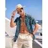 imageCOOFANDY Mens Hawaiian Tropical Shirt Button Down Short Sleeve Vintage Floral ShirtLake Blue