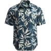 imageCOOFANDY Mens Hawaiian Tropical Shirt Button Down Short Sleeve Vintage Floral ShirtNavy  Leaves