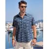 imageCOOFANDY Mens Hawaiian Tropical Shirt Button Down Short Sleeve Vintage Floral ShirtNavy  White