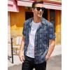 imageCOOFANDY Mens Hawaiian Tropical Shirt Button Down Short Sleeve Vintage Floral ShirtNavy  White