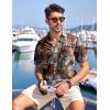 imageCOOFANDY Mens Hawaiian Tropical Shirt Button Down Short Sleeve Vintage Floral ShirtOrangeWhite Flower