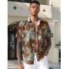 imageCOOFANDY Mens Hawaiian Tropical Shirt Button Down Short Sleeve Vintage Floral ShirtOrangeWhite Flower