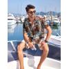 imageCOOFANDY Mens Hawaiian Tropical Shirt Button Down Short Sleeve Vintage Floral ShirtOrangeWhite Flower