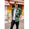 imageCOOFANDY Mens Hawaiian Tropical Shirt Button Down Short Sleeve Vintage Floral ShirtPalm Tree  Black