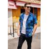 imageCOOFANDY Mens Hawaiian Tropical Shirt Button Down Short Sleeve Vintage Floral ShirtPalm Trees  Sea