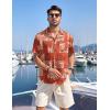 imageCOOFANDY Mens Hawaiian Tropical Shirt Button Down Short Sleeve Vintage Floral ShirtRedYellow