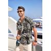 imageCOOFANDY Mens Hawaiian Tropical Shirt Button Down Short Sleeve Vintage Floral ShirtYellow Leaves  White Flowers