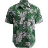imageCOOFANDY Mens Hawaiian Tropical Shirt Button Down Short Sleeve Vintage Floral ShirtGreenWhite