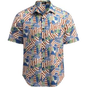 imageCOOFANDY Mens Hawaiian Tropical Shirt Button Down Short Sleeve Vintage Floral ShirtAmerican Flag