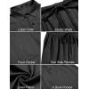 imageCOOFANDY Men 2 Piece Linen Set Casual Short Sleeve Shirt and Short Beach SetBlack