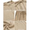 imageCOOFANDY Men 2 Piece Linen Set Casual Short Sleeve Shirt and Short Beach SetDark Khaki