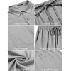 imageCOOFANDY Men 2 Piece Linen Set Casual Short Sleeve Shirt and Short Beach SetLight Gray