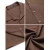 imageCOOFANDY Mens Casual Long Sleeve Button Down Shirt Textured WrinkleFree Untucked ShirtsBrown