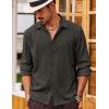 imageCOOFANDY Mens Casual Long Sleeve Button Down Shirt Textured WrinkleFree Untucked ShirtsDark Grey
