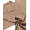 imageCOOFANDY Mens Casual Long Sleeve Button Down Shirt Textured WrinkleFree Untucked ShirtsKhaki