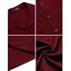 imageCOOFANDY Mens Casual Long Sleeve Button Down Shirt Textured WrinkleFree Untucked ShirtsWine Red