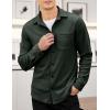 imageCOOFANDY Mens Corduroy Shirt Casual Shacket Long Sleeve Button Down Lightweight JacketArmy Green