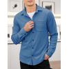 imageCOOFANDY Mens Corduroy Shirt Casual Shacket Long Sleeve Button Down Lightweight JacketAzul Marino