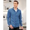 imageCOOFANDY Mens Corduroy Shirt Casual Shacket Long Sleeve Button Down Lightweight JacketAzul Marino