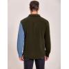 imageCOOFANDY Mens Corduroy Shirt Casual Shacket Long Sleeve Button Down Lightweight JacketColor Block  Green